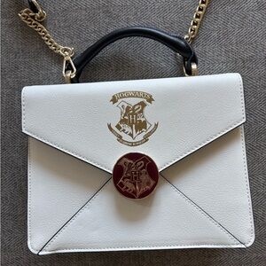 Harry Potter Hogwarts White and Gold Crossbody Bag